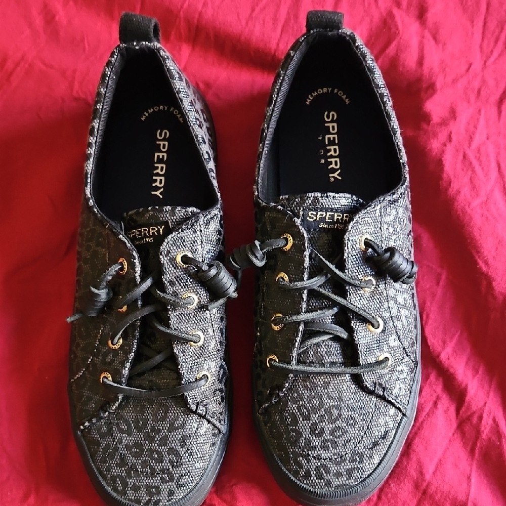 Sperry Women's Black Textured Sneakers